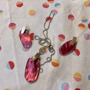 Kendra Scott Inez necklace and earring set pink